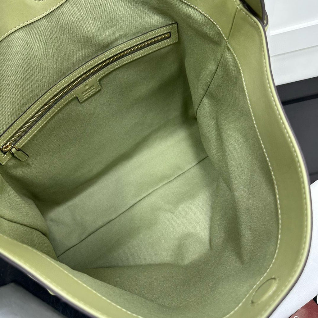 Sage GreenLeather Beatrix Large Tote Bag