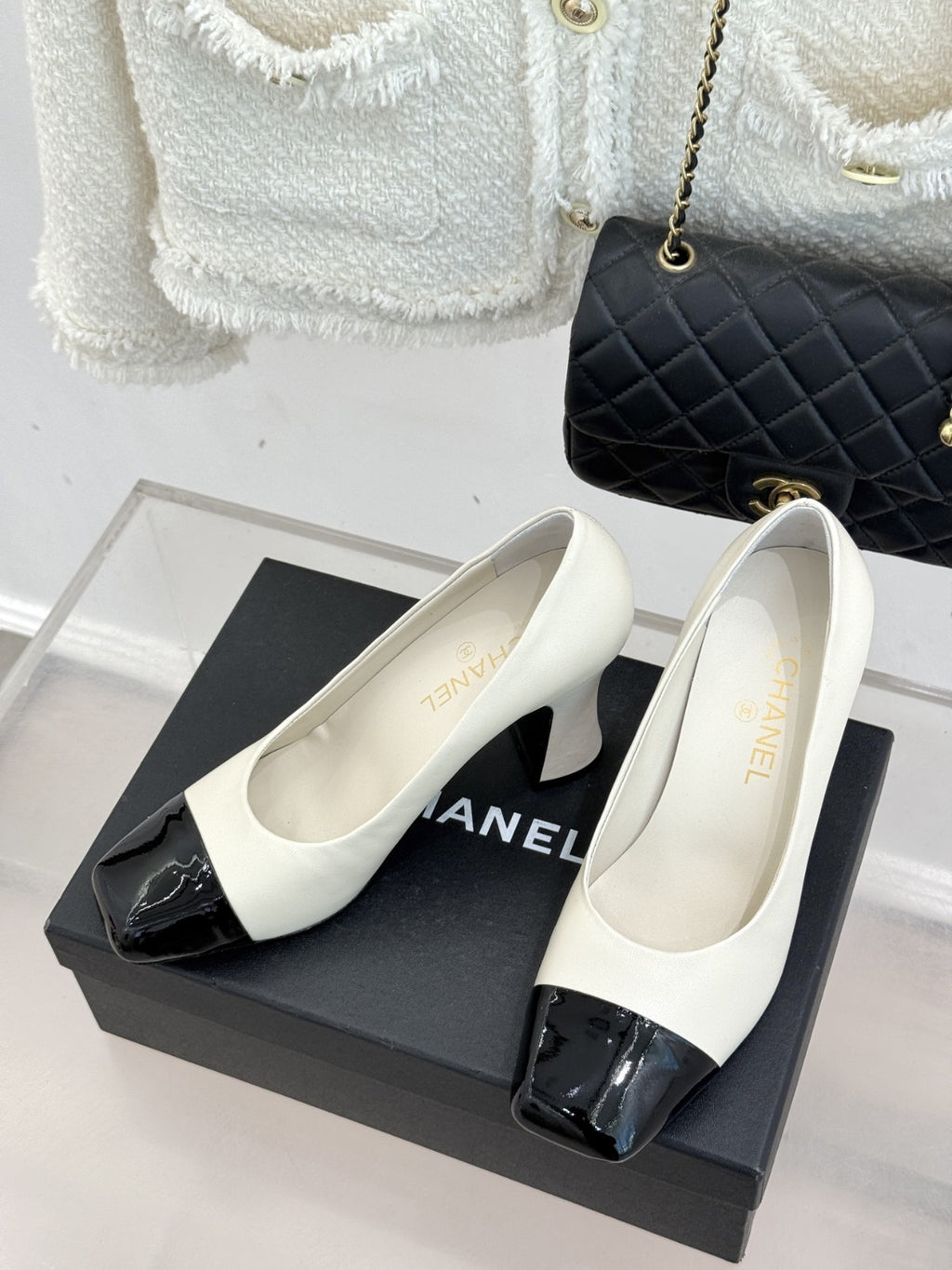 Ivory & Black Pumps