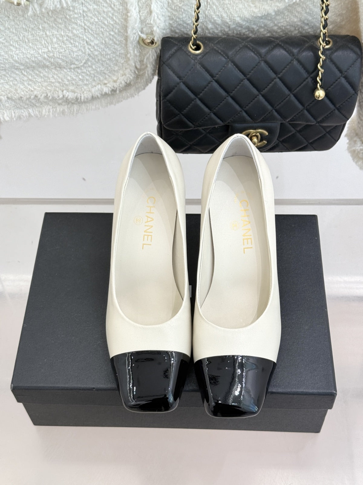 Ivory & Black Pumps