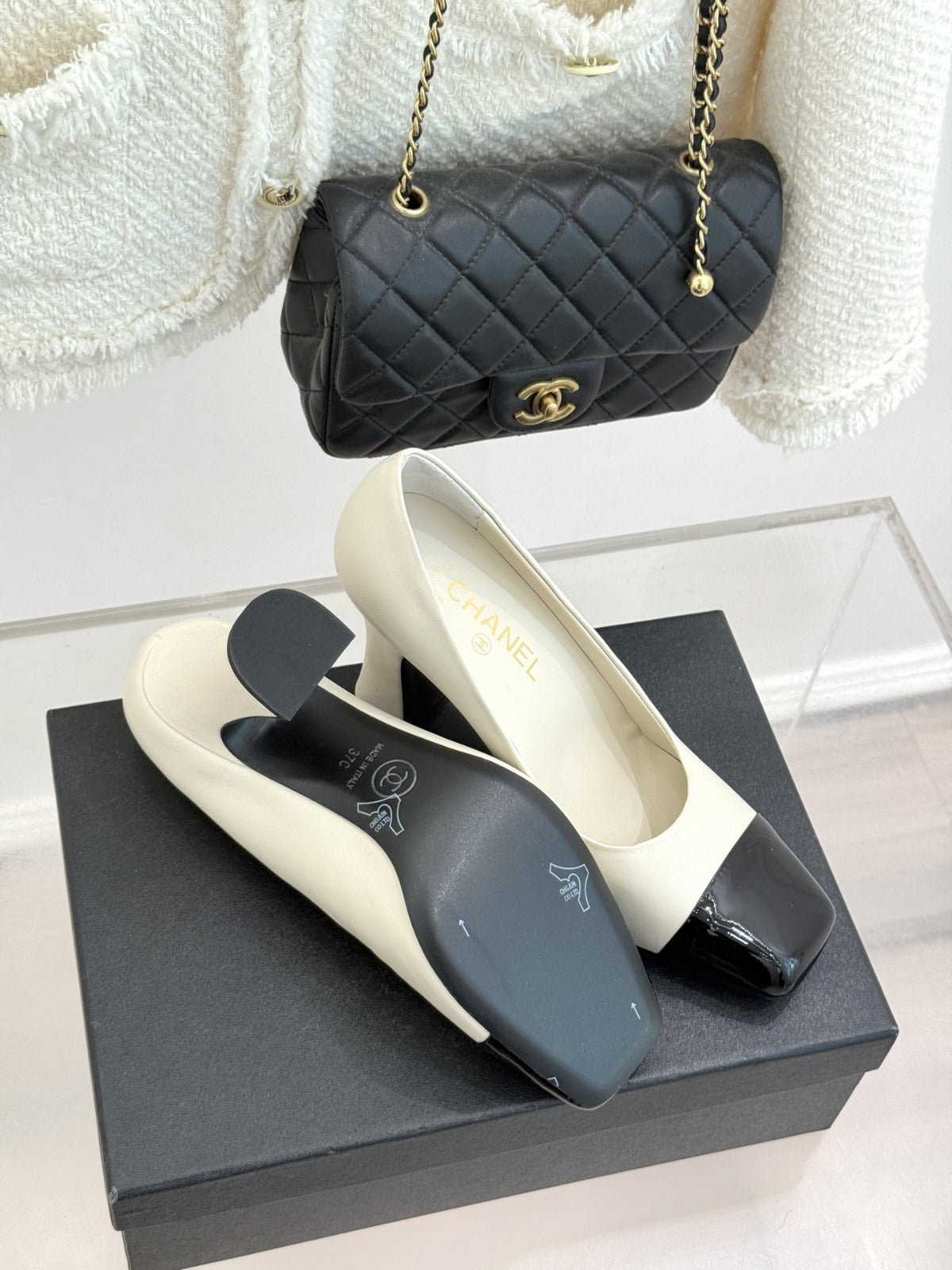 Ivory & Black Pumps