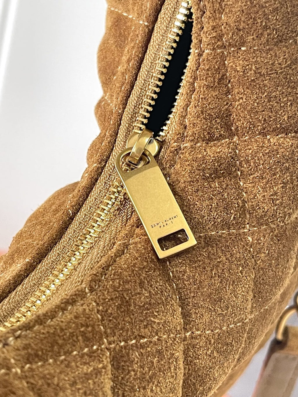 Caramel Cognac Icarino Mini In Quilted Suede