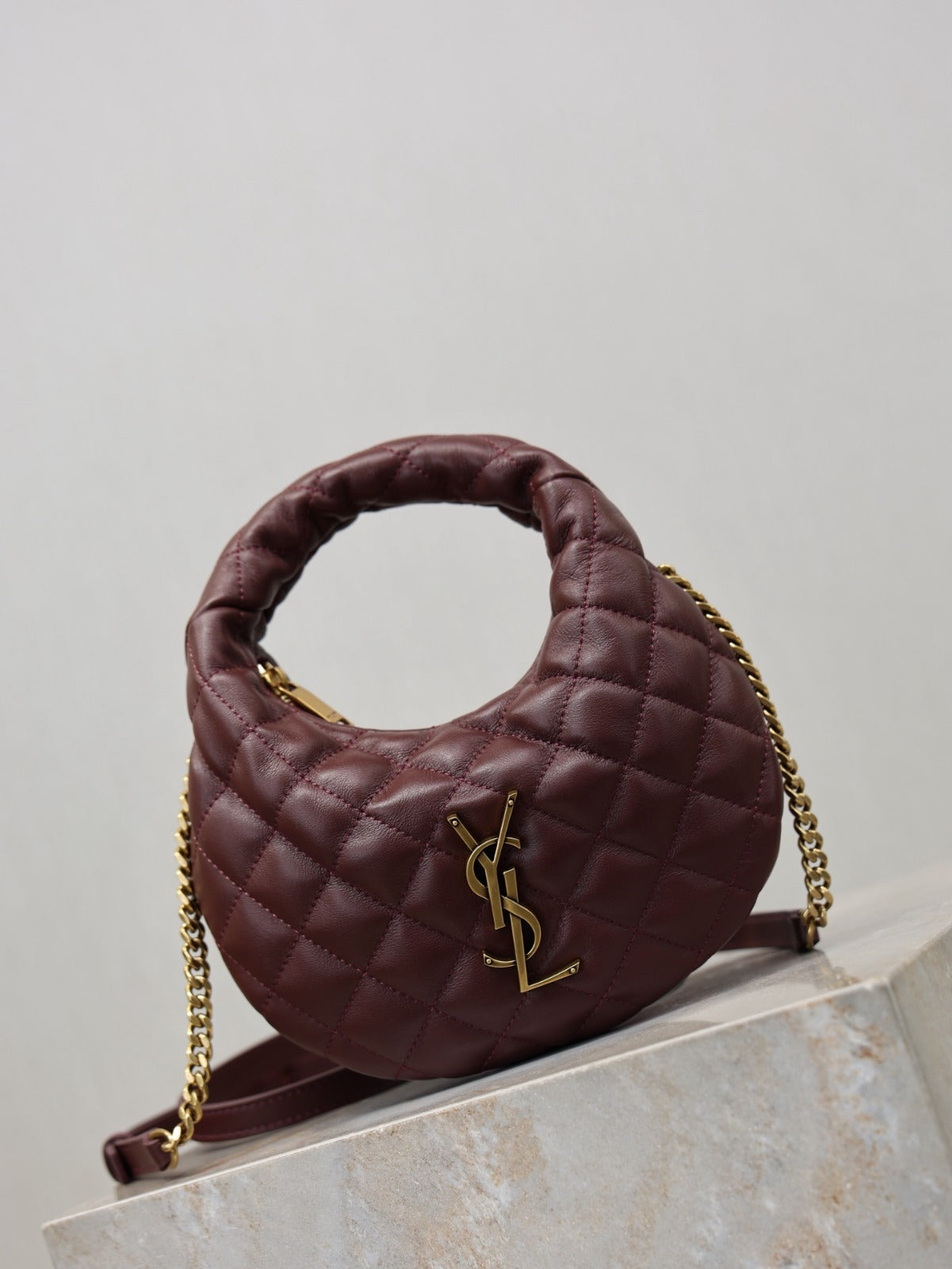 Rouge Cabernet Icarino Mini In Quilted Leather