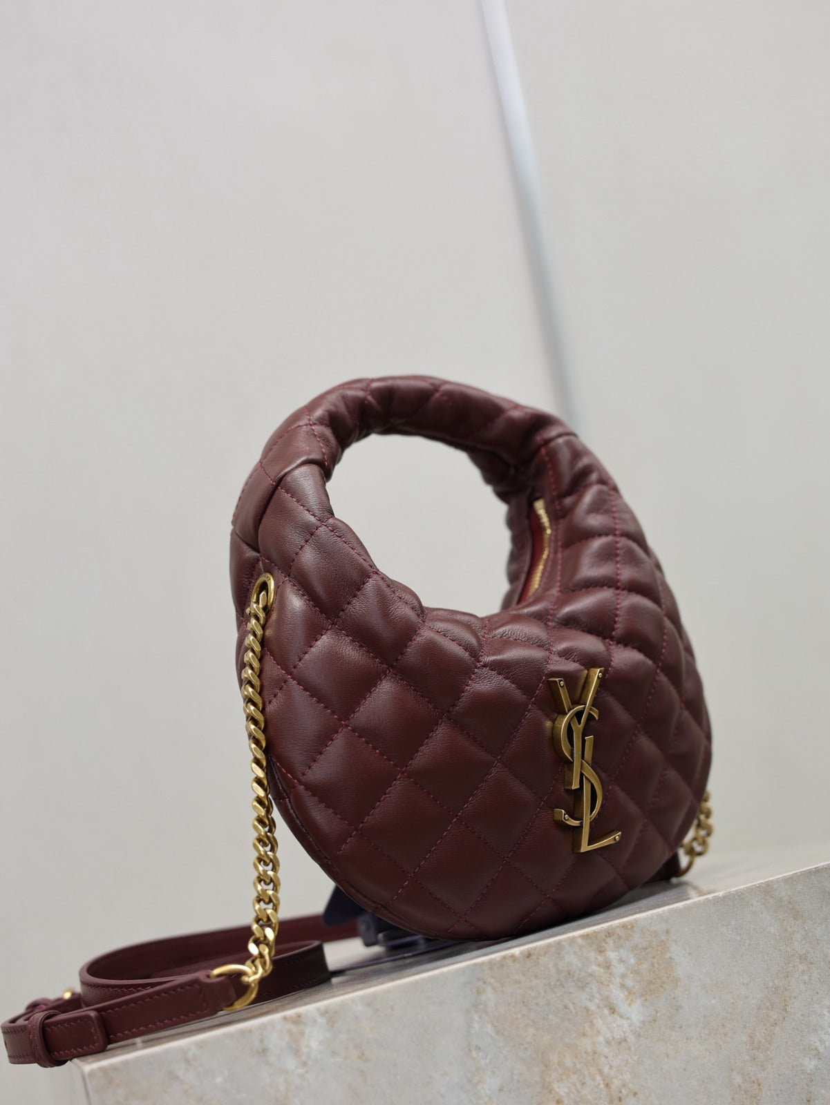 Rouge Cabernet Icarino Mini In Quilted Leather