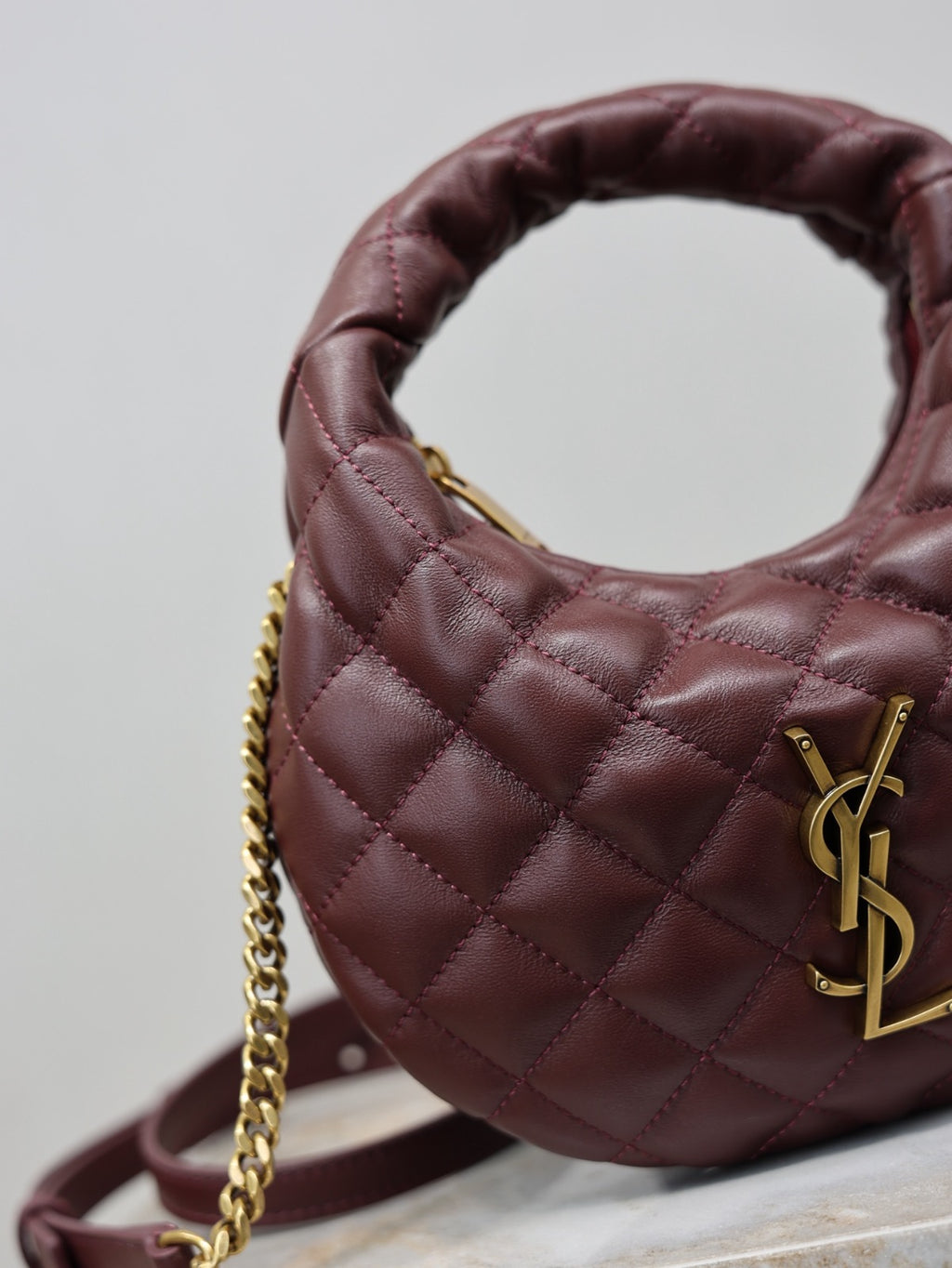 Rouge Cabernet Icarino Mini In Quilted Leather