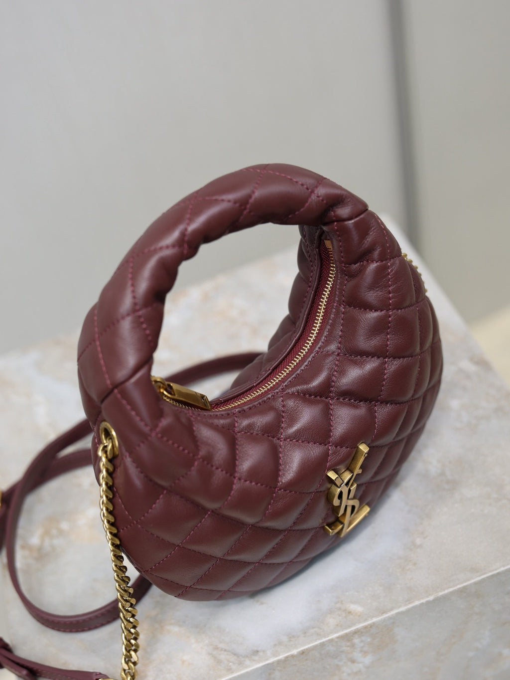 Rouge Cabernet Icarino Mini In Quilted Leather