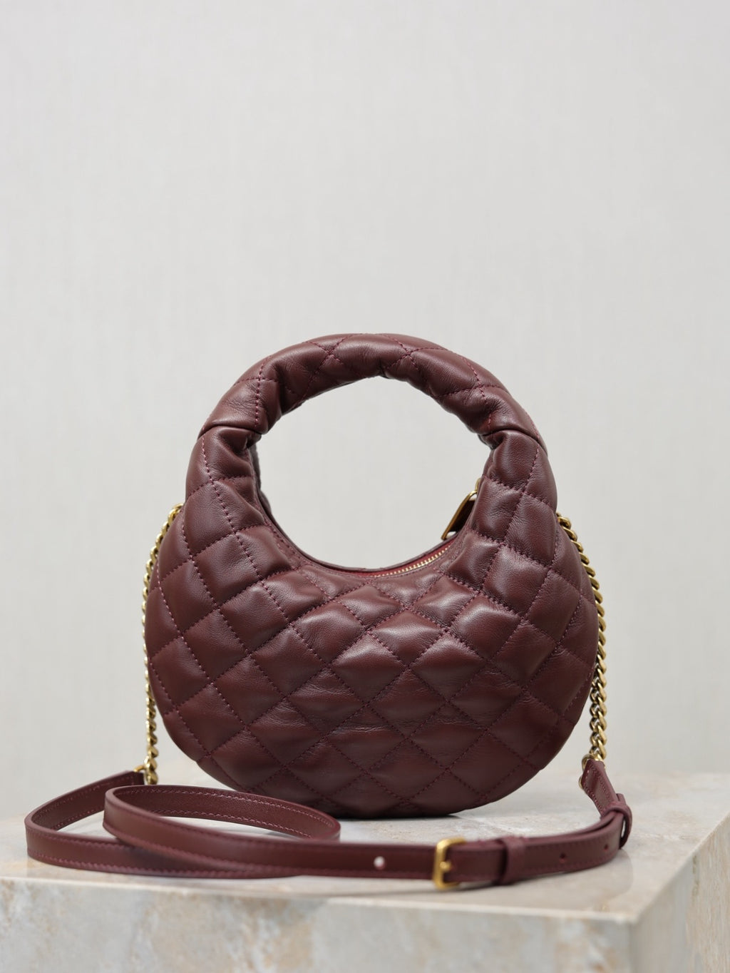 Rouge Cabernet Icarino Mini In Quilted Leather