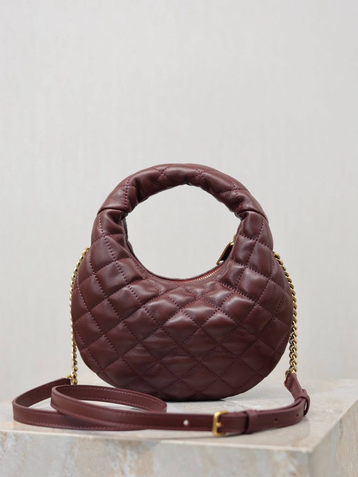Rouge Cabernet Icarino Mini In Quilted Leather