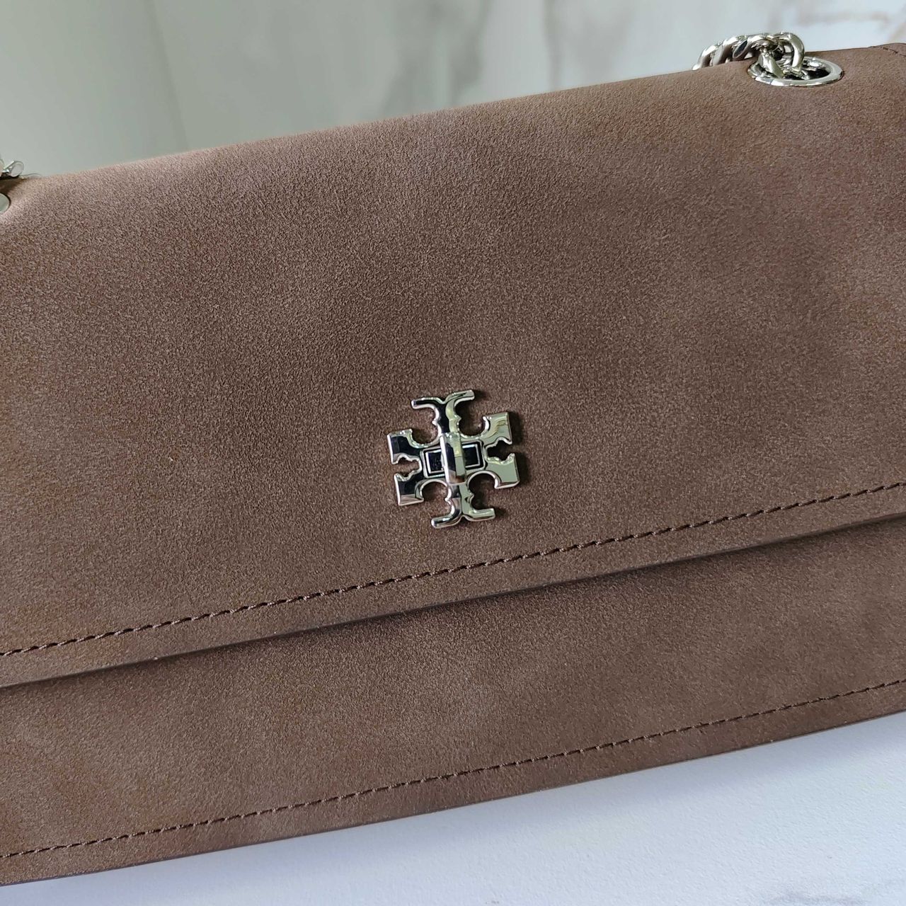 KIRA TURNLOCK SUEDE SHOULDER BAG