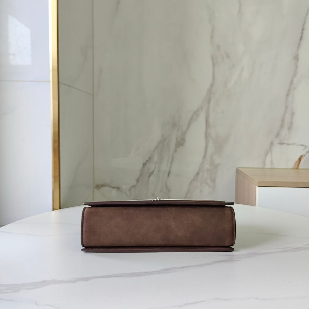 KIRA TURNLOCK SUEDE SHOULDER BAG