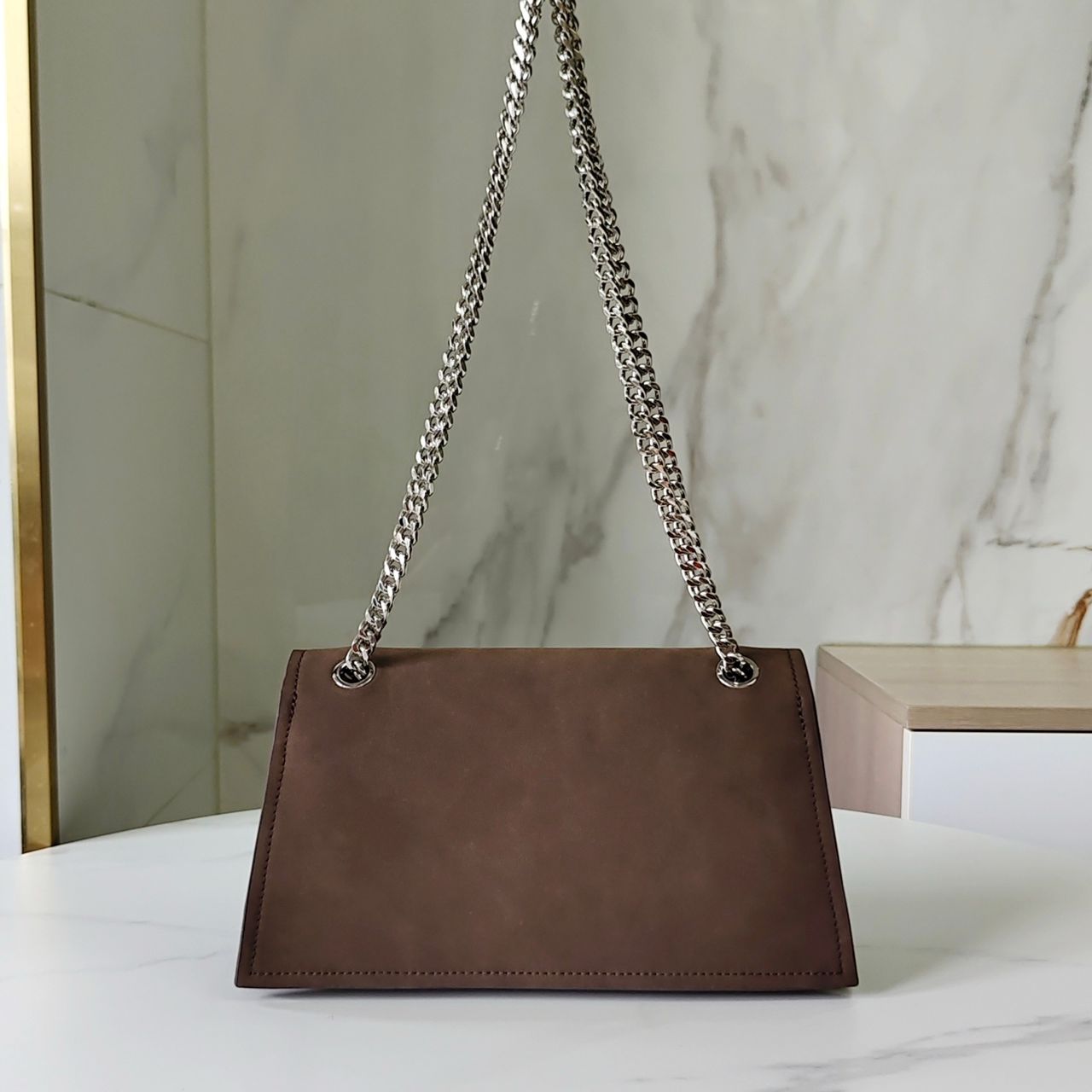 KIRA TURNLOCK SUEDE SHOULDER BAG