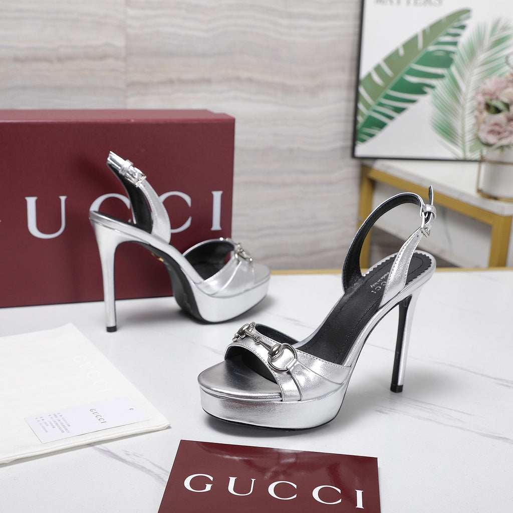 Metallic Silver Donna Platform Sandal