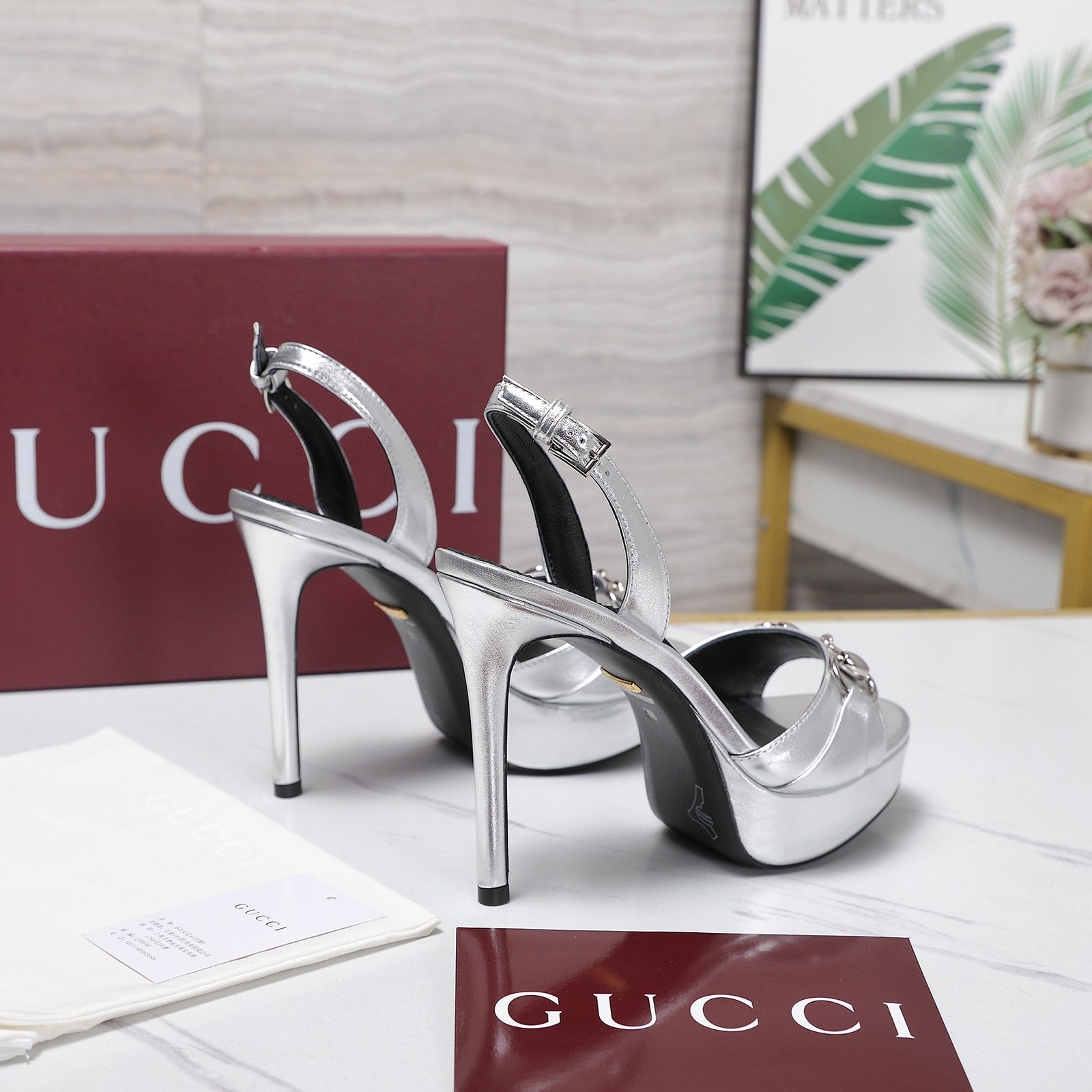 Metallic Silver Donna Platform Sandal