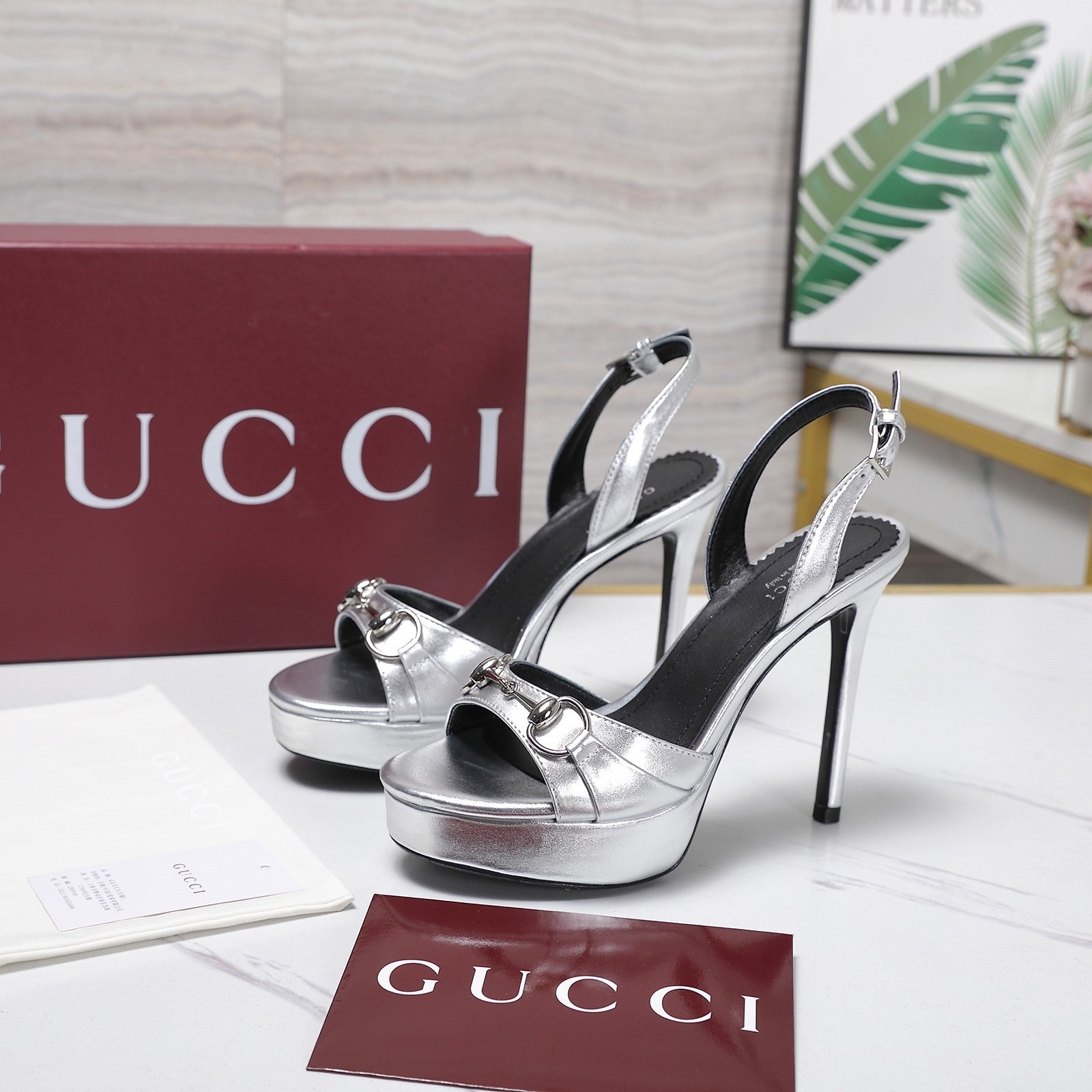 Metallic Silver Donna Platform Sandal