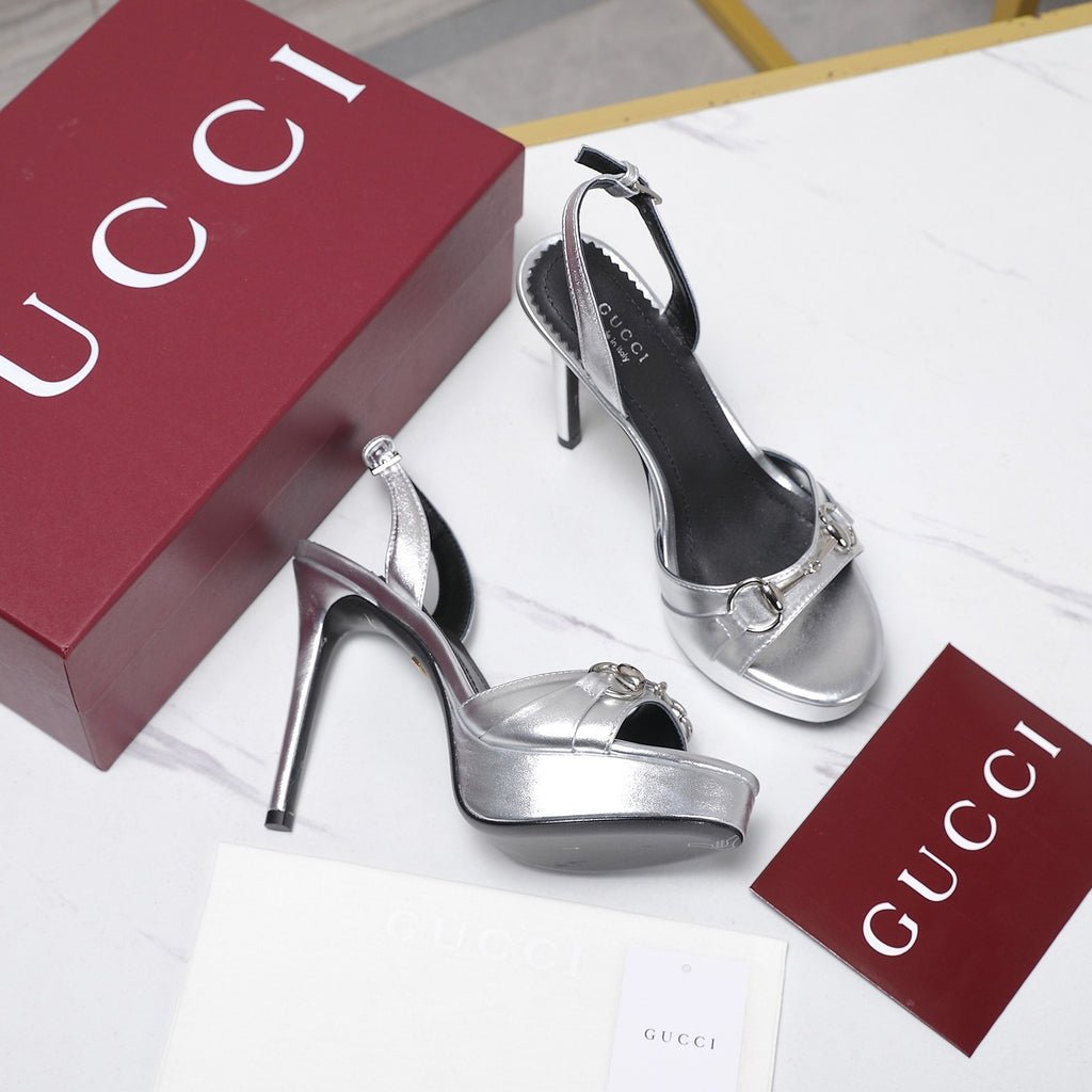 Metallic Silver Donna Platform Sandal