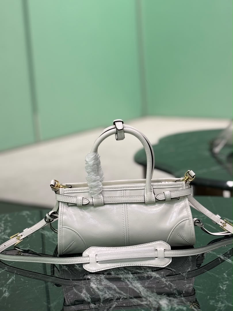 White Bonnie Mini Leather Shoulder Bag