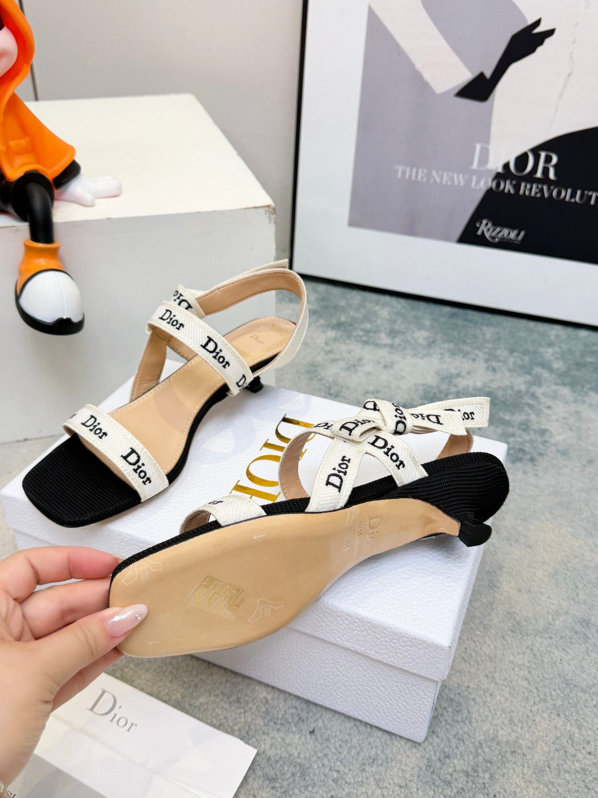 Black Embroidered Cotton Sandal With Straps