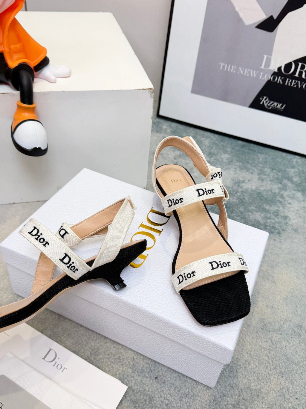 Black Embroidered Cotton Sandal With Straps