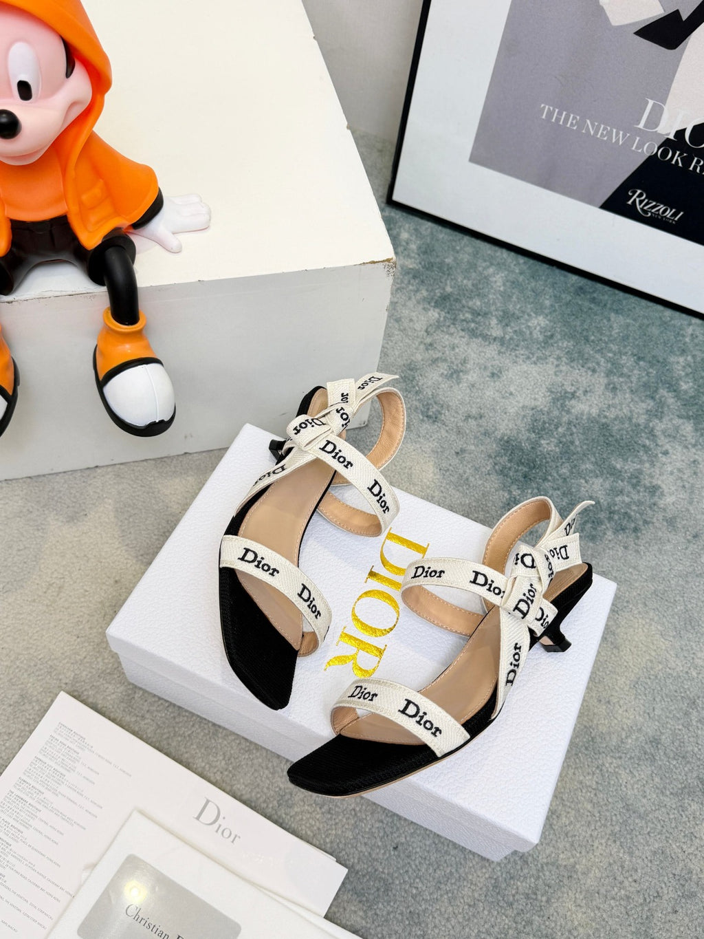 Black Embroidered Cotton Sandal With Straps