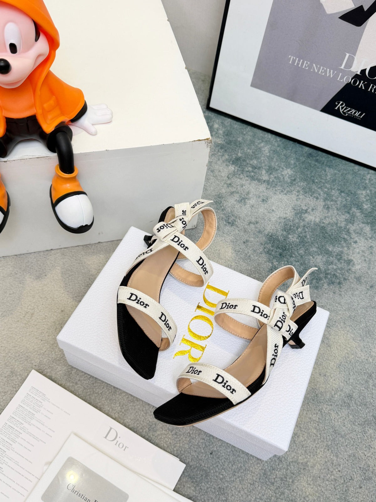 Black Embroidered Cotton Sandal With Straps