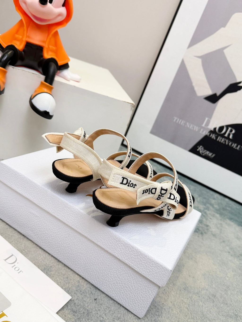 Black Embroidered Cotton Sandal With Straps