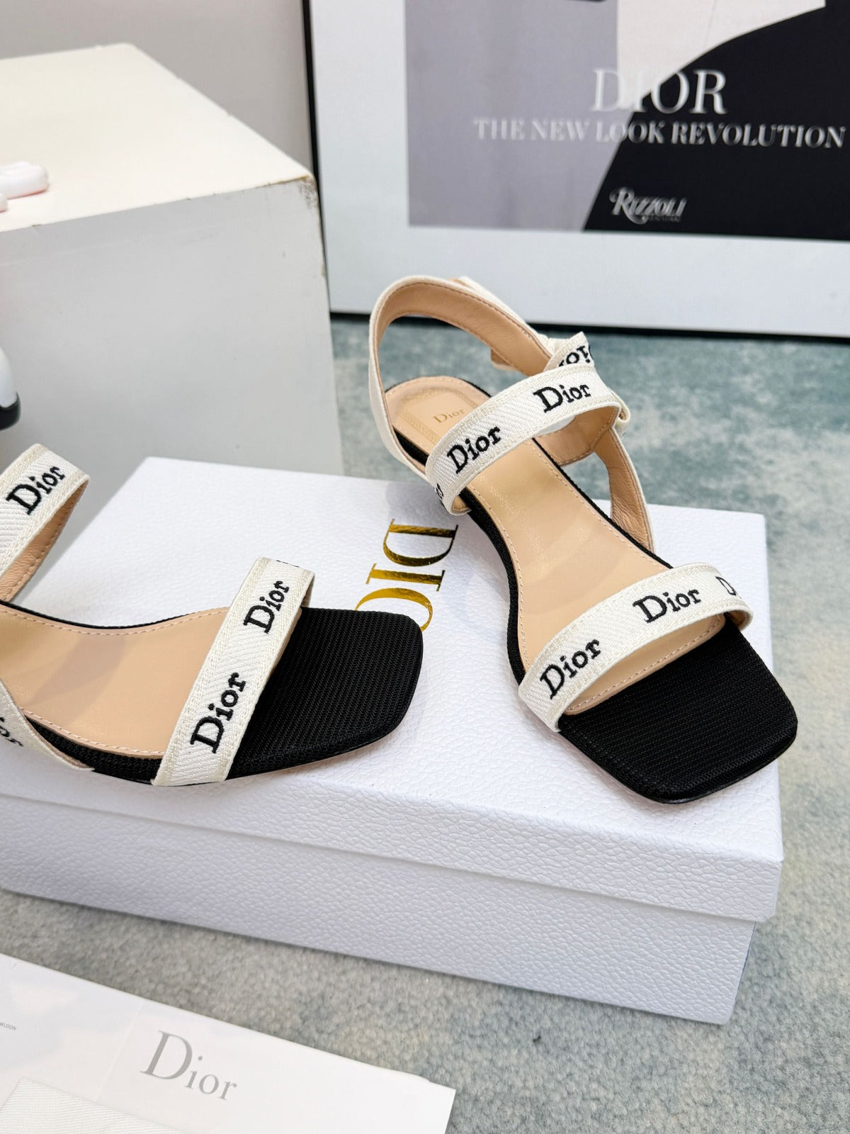 Black Embroidered Cotton Sandal With Straps