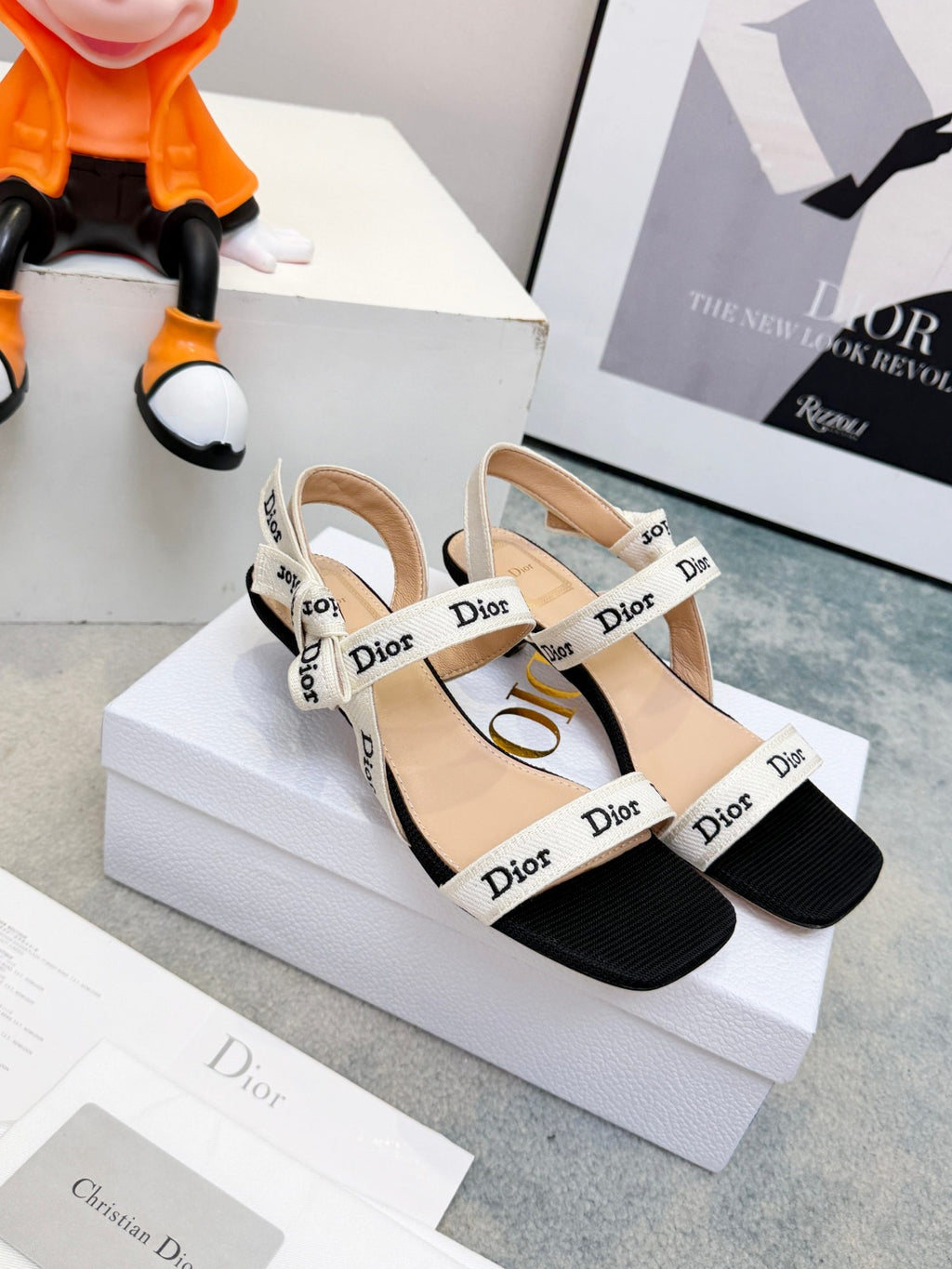Black Embroidered Cotton Sandal With Straps