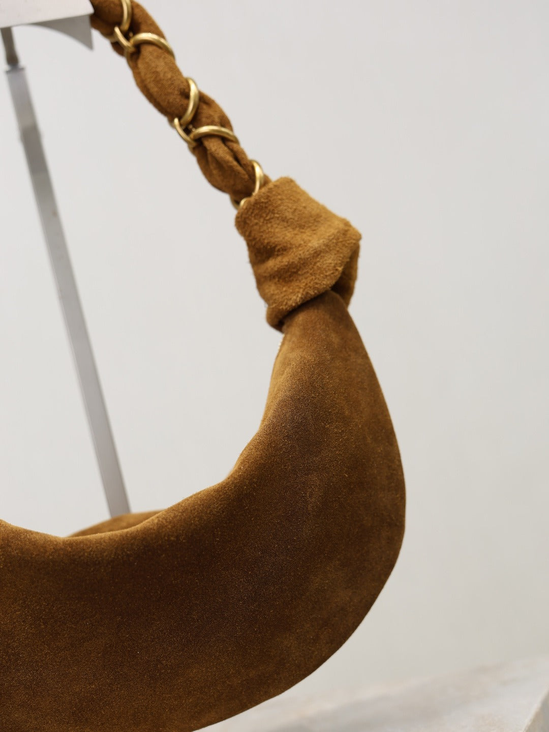 Caramel Cognac Amalia Mini Hobo In Suede