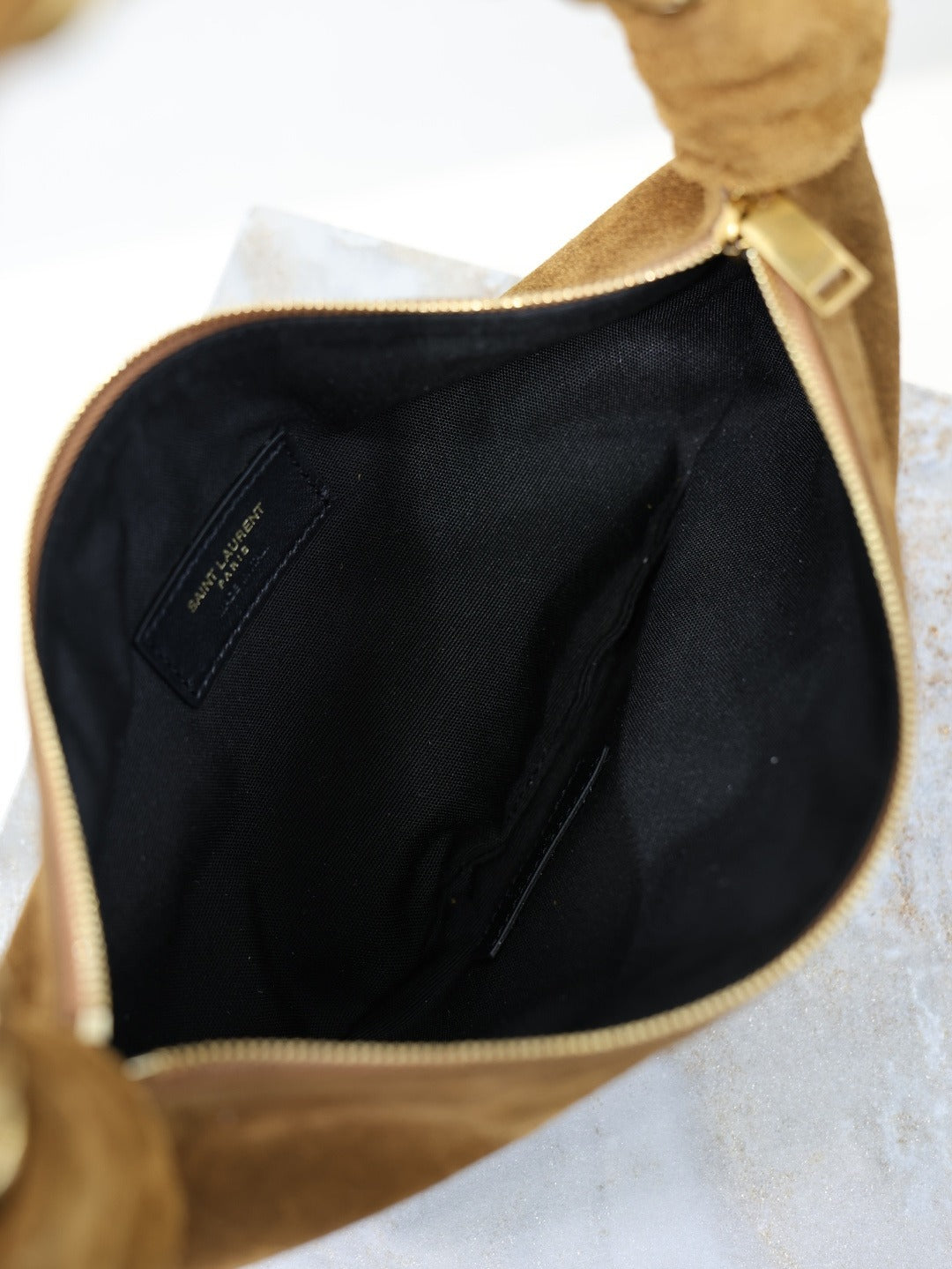 Caramel Cognac Amalia Mini Hobo In Suede