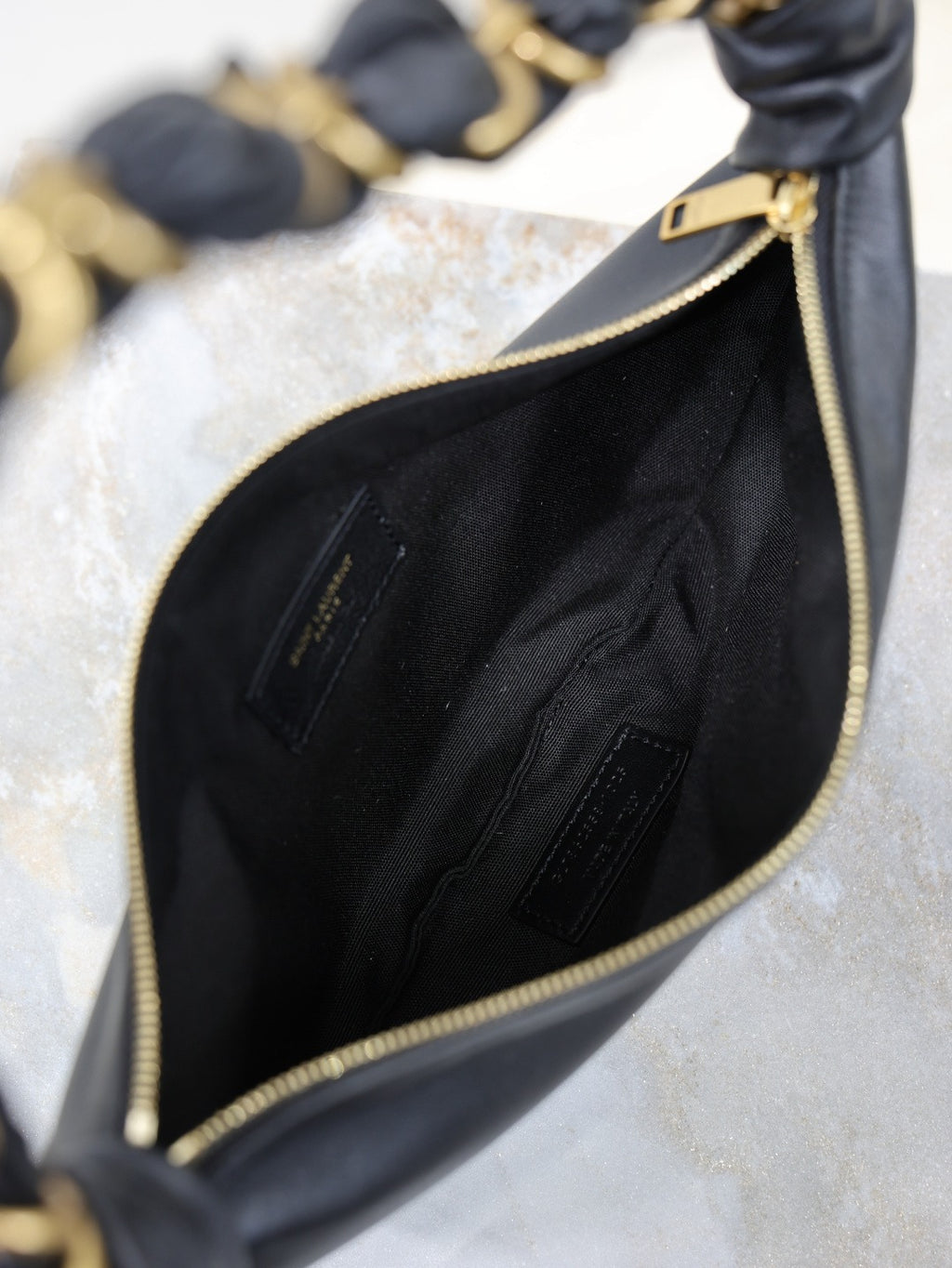 Black Amalia Mini Hobo In Leather
