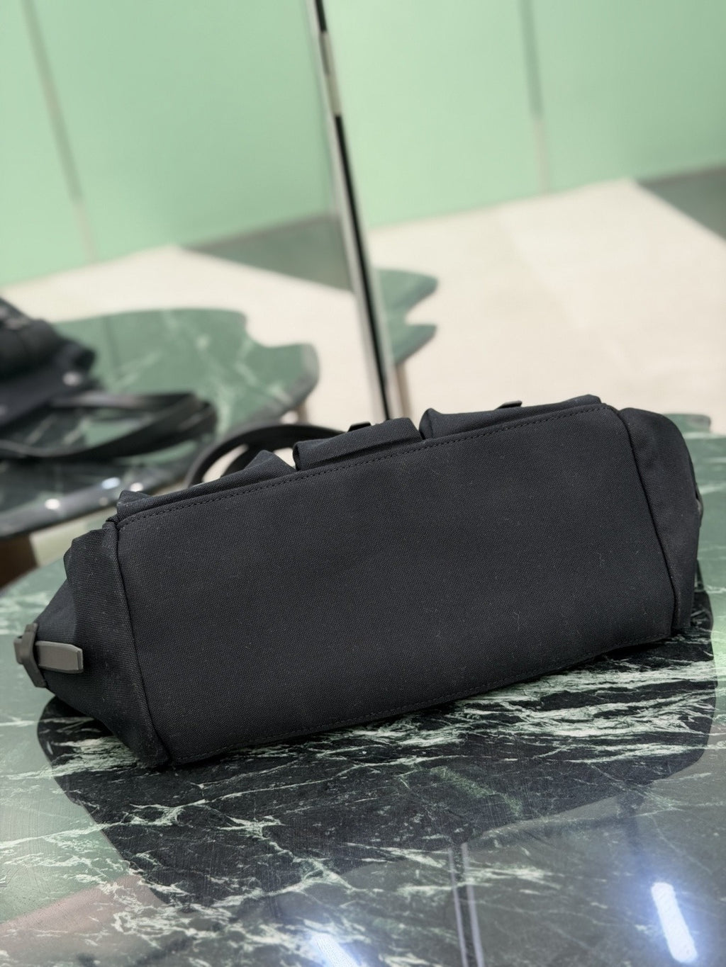 Black Route Large Canvas & Leather Tote Bag