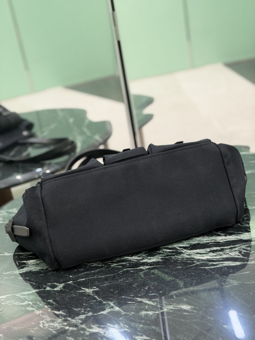 Black Route Large Canvas & Leather Tote Bag