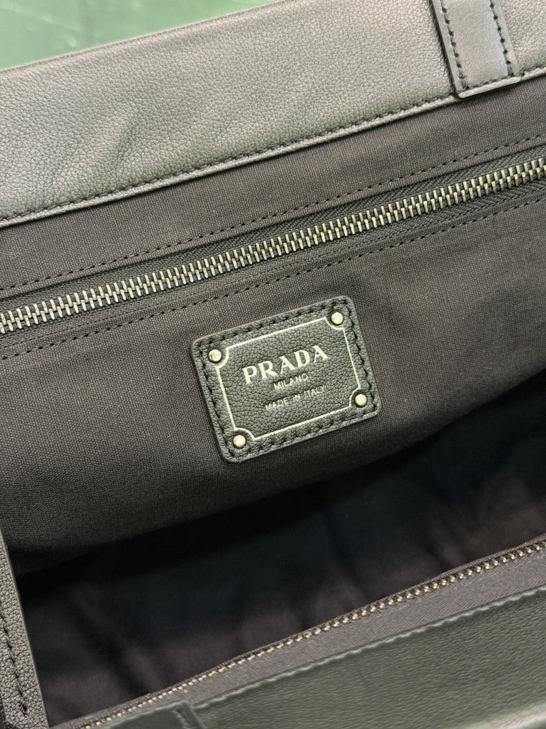 Black Route Large Leather Tote Bag