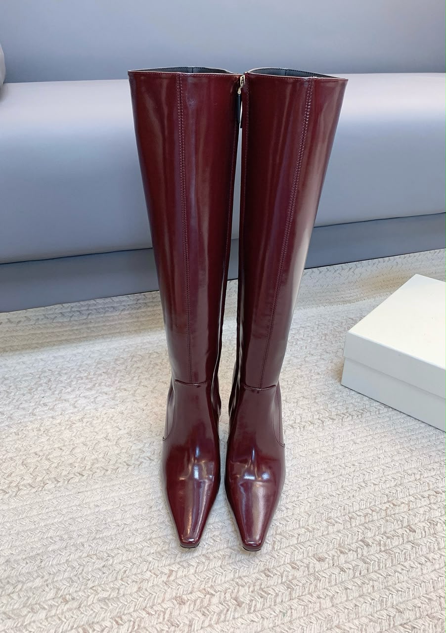 Bordeaux Francoise Boots In Smooth Leather 3