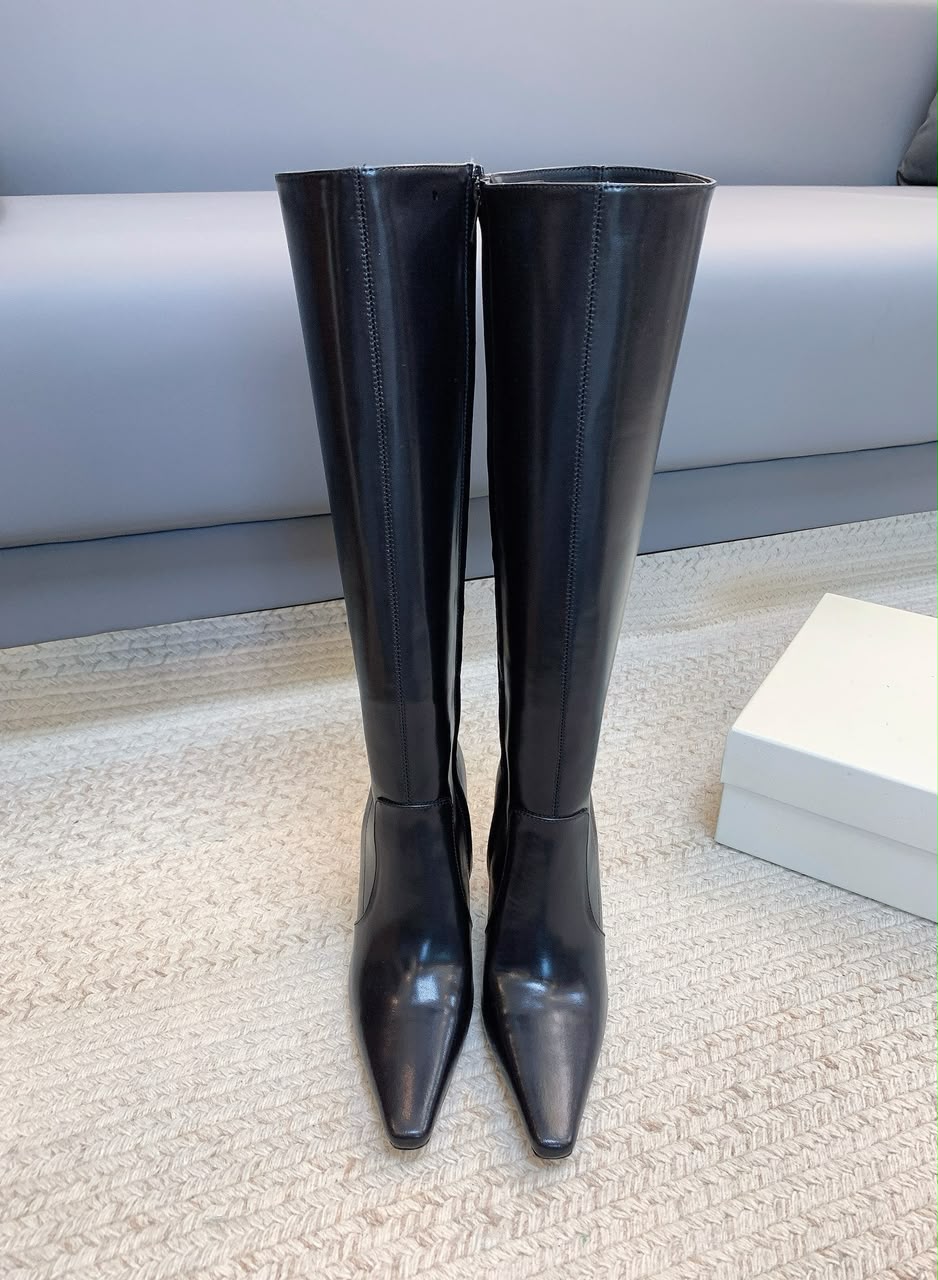Black Francoise Boots In Smooth Leather 2
