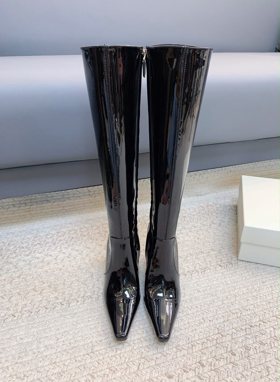 Black Francoise Boots In Patent Leather 3