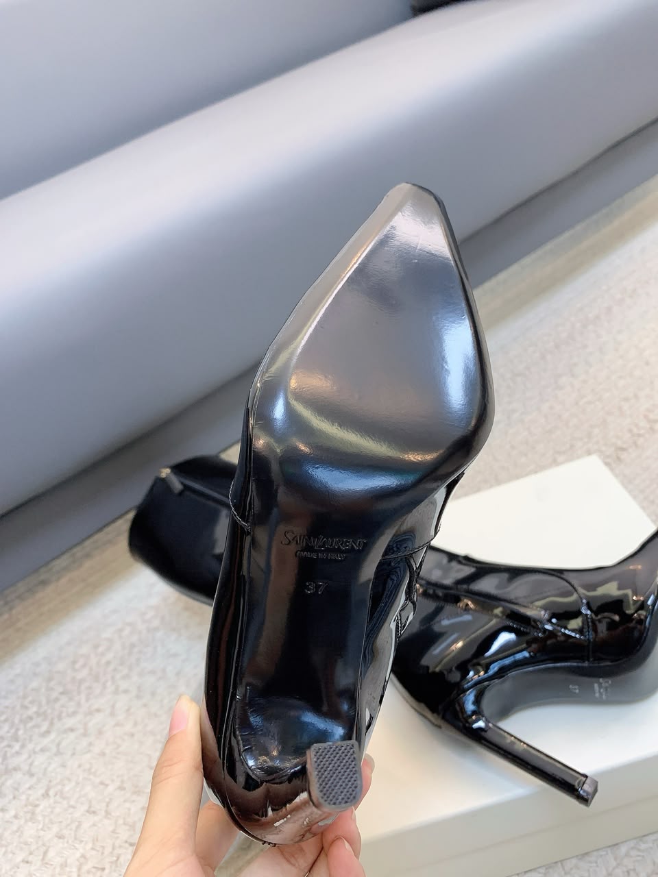 Black Francoise Boots In Patent Leather 8