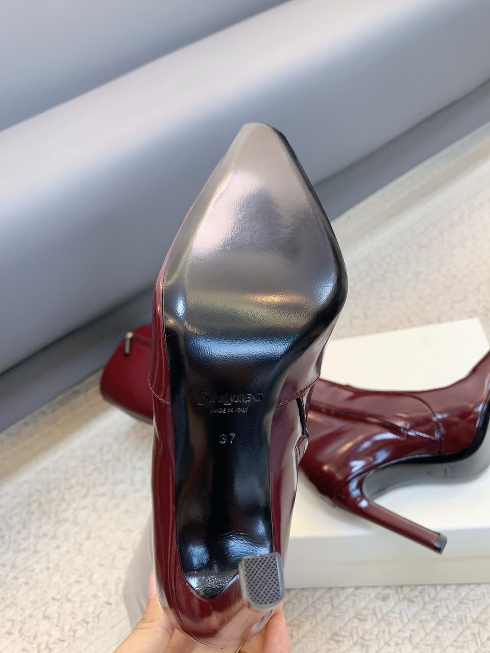 Bordeaux Francoise Boots In Smooth Leather 8