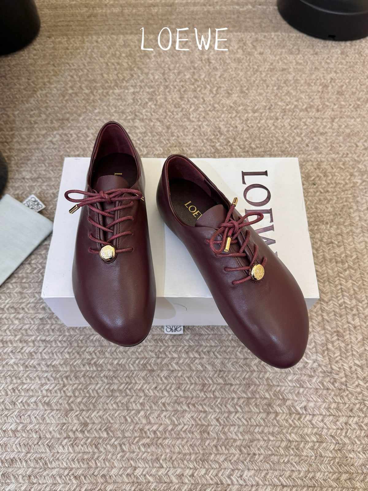 Dark Burgundy Pebble Soft Lace-Up In Leather
