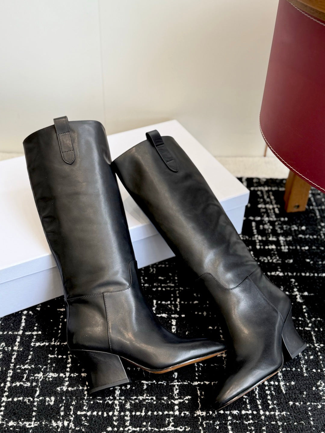 Black Lune Knee-High Boot
