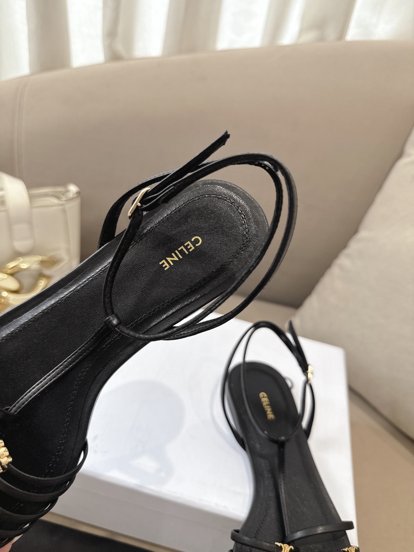 Black Cage Flat Sandal