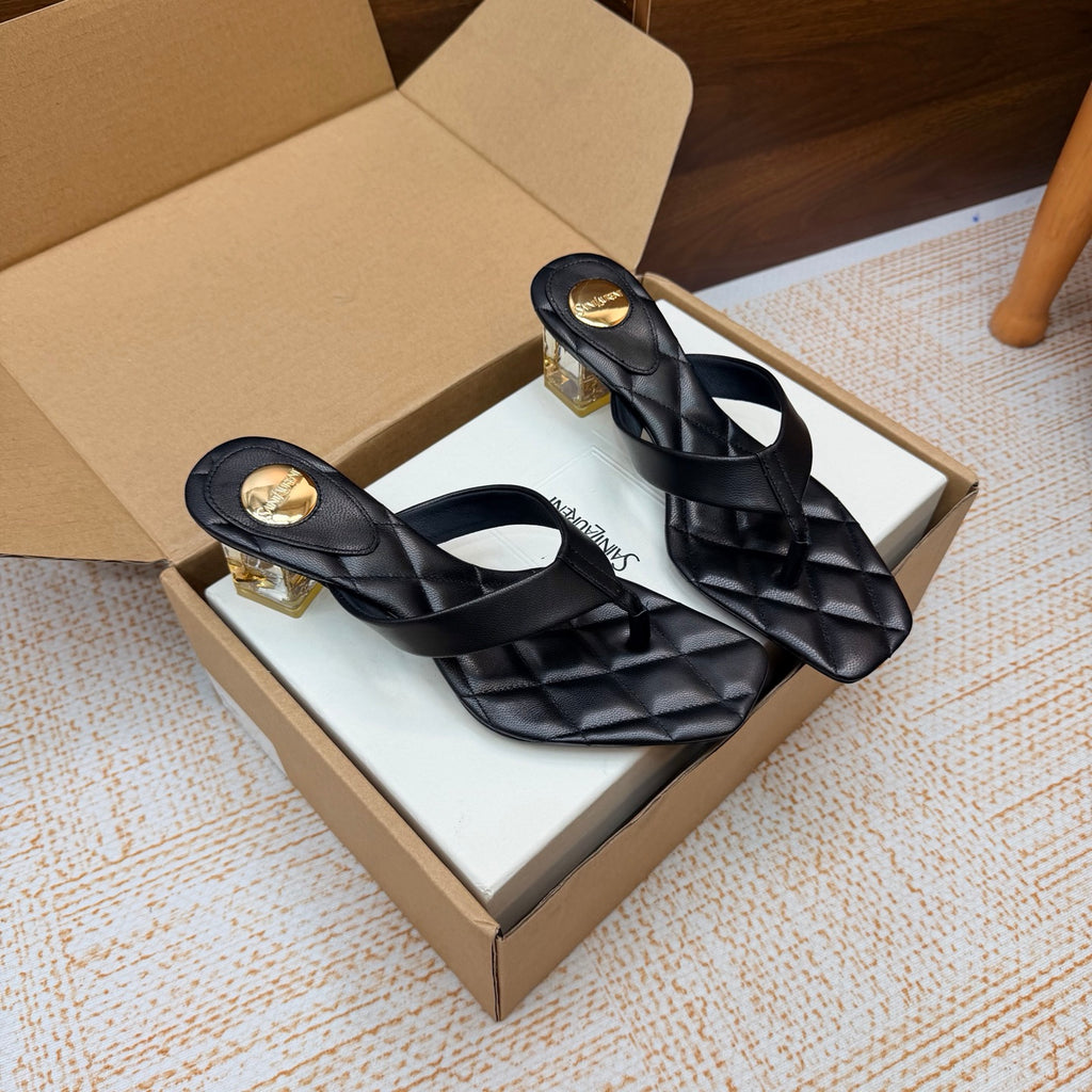 Black Sip Sandals