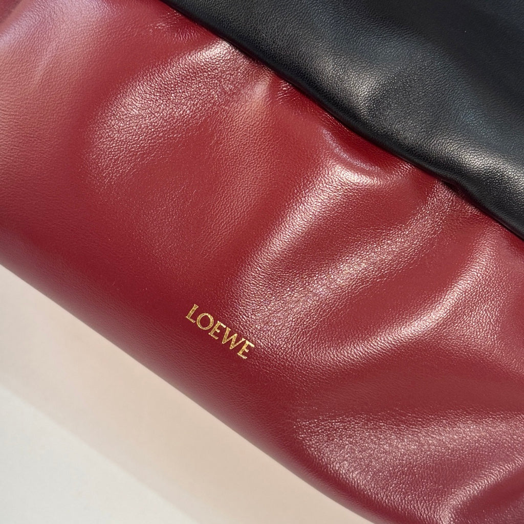 Black/Copper Red Flamenco Rolled Bag In Leather