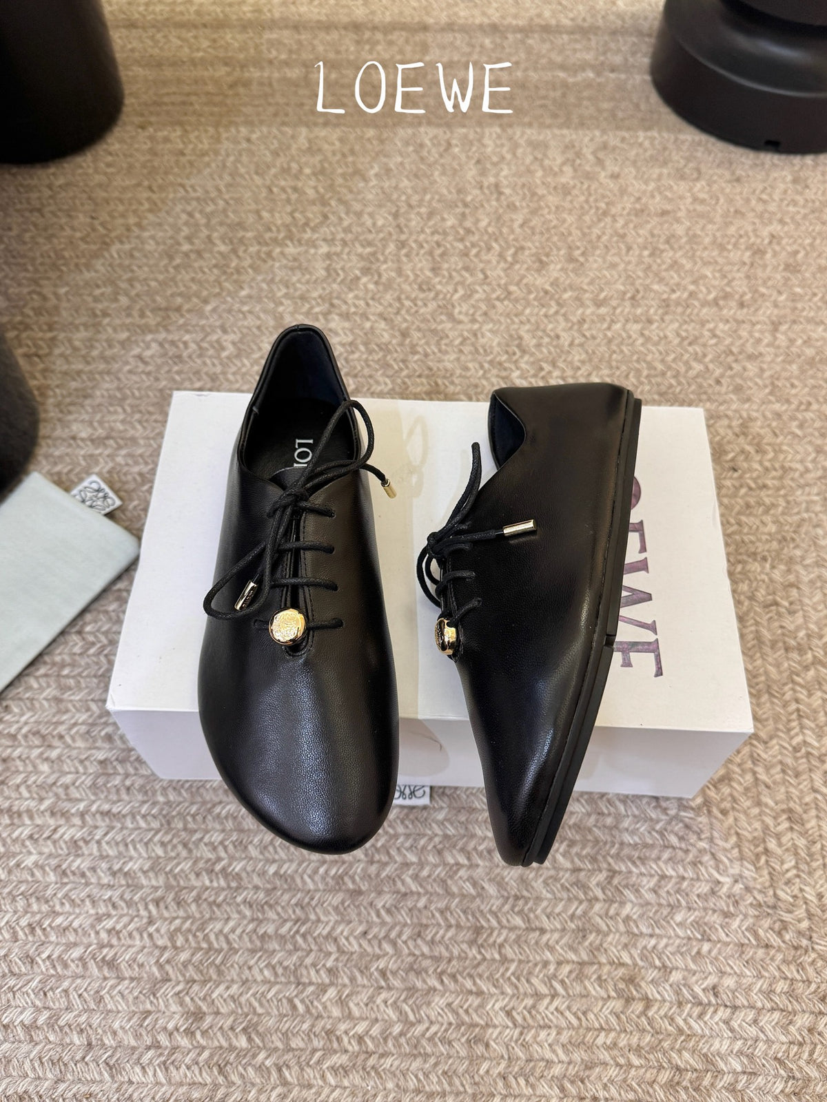 Black Pebble Soft Lace-Up In Leather
