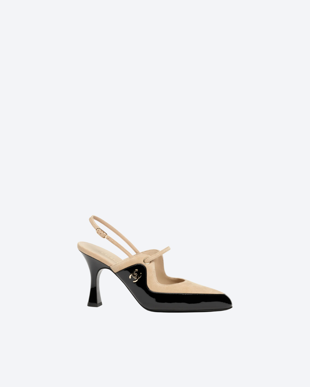 Beige & Black Slingbacks - 1
