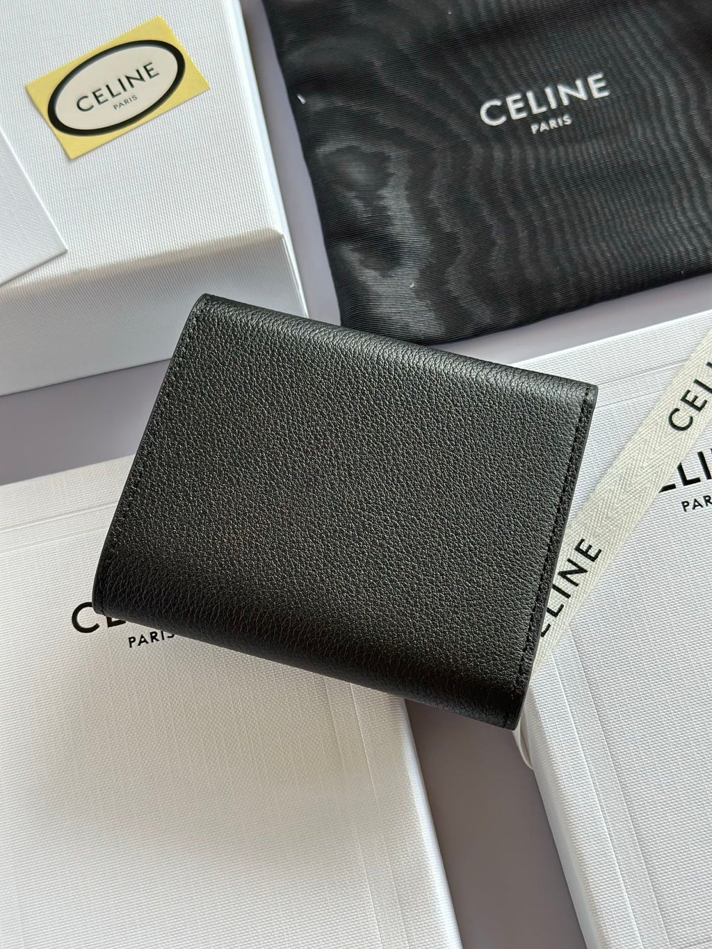 Black / Ultra Blue Fine Wallet Triomphe Stamp