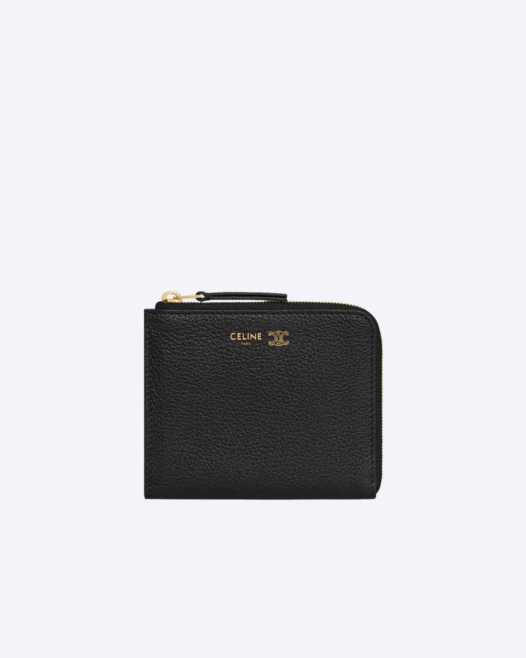 Black / Ultra Blue Flat Zipped Wallet Triomphe Stamp