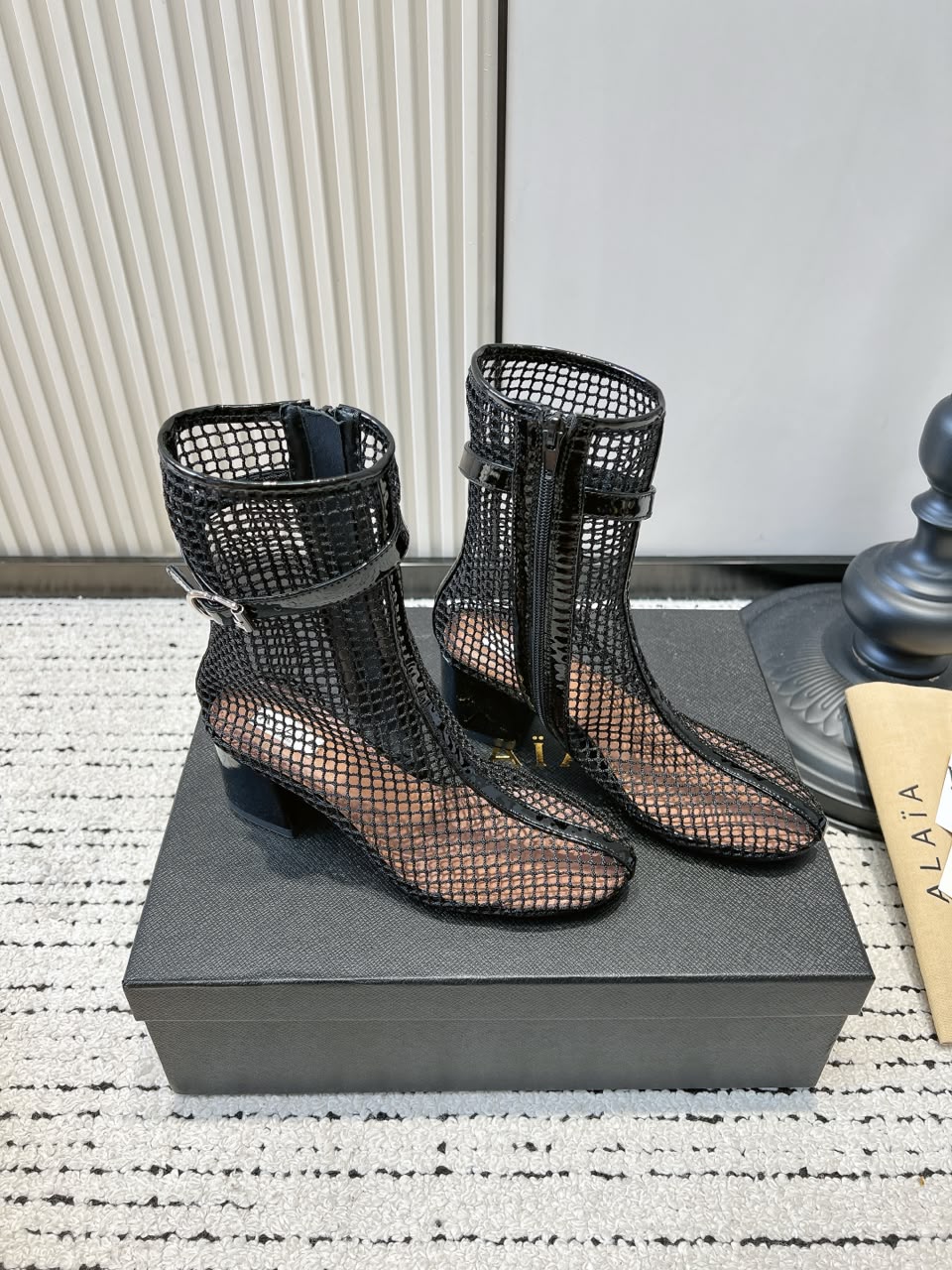 Black Boots 55 In Fishnet