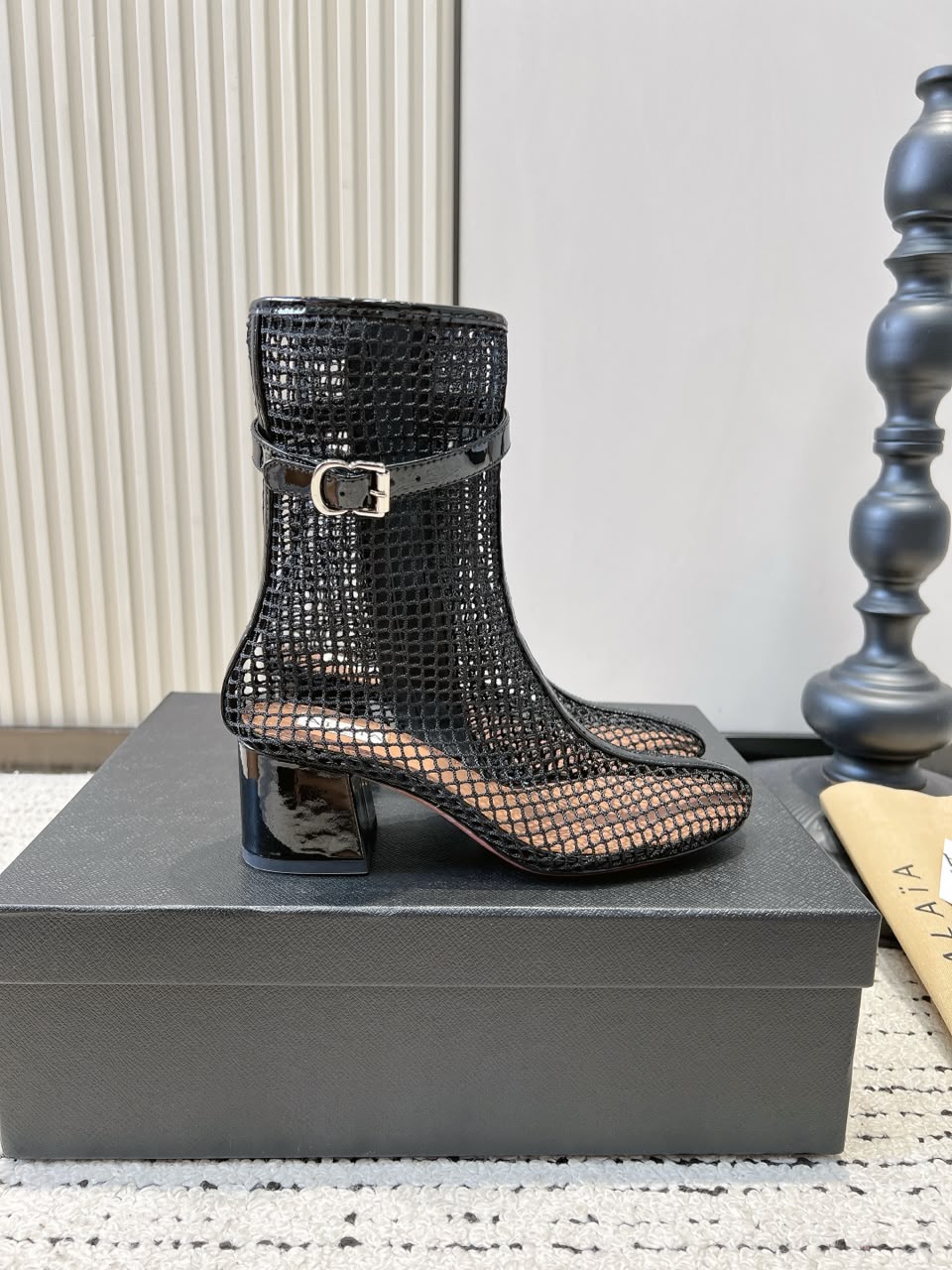 Black Boots 55 In Fishnet