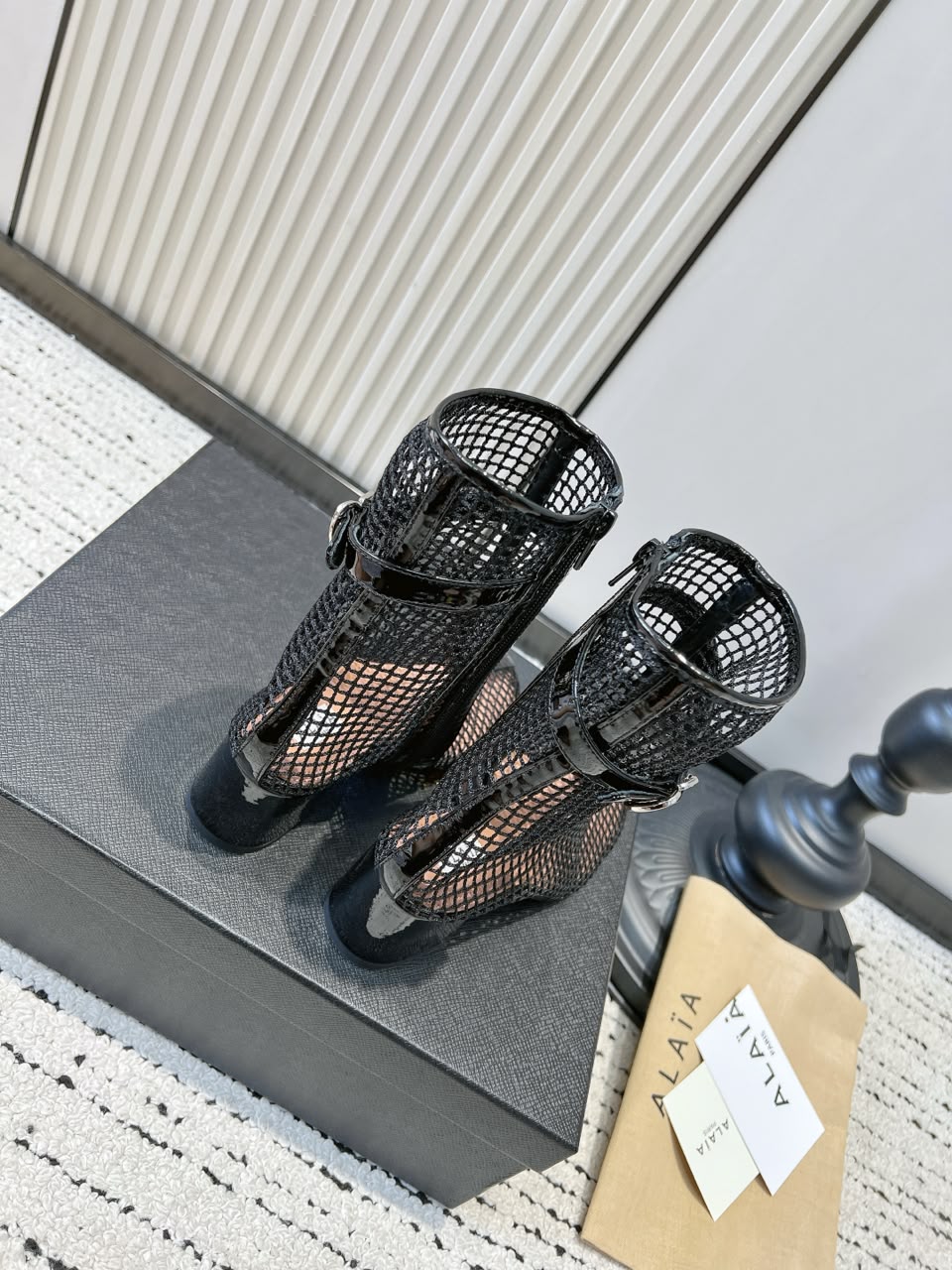 Black Boots 55 In Fishnet