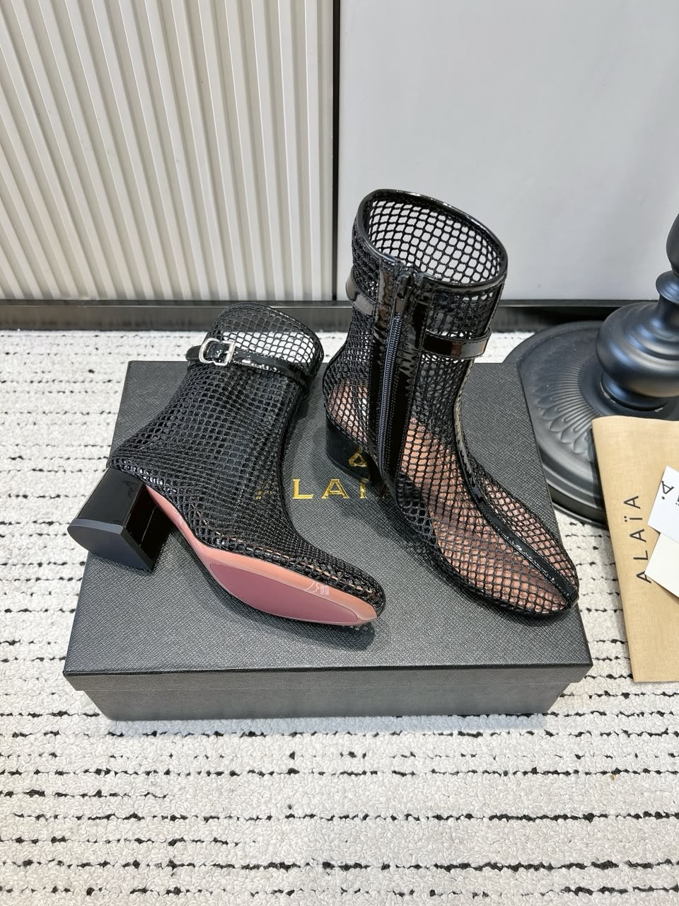 Black Boots 55 In Fishnet